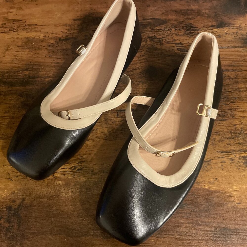 Dear Time Mary Jane Flats / Elegant Ballet Flats Strap Shoes With Square Toe